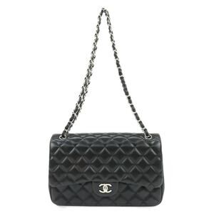 Chanel Lambskin Leather Classic Double Flap Bag 30 Black